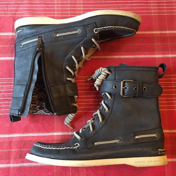 Sperry Top Sider Lace Up Boat Shoe Boots - Picture 3 of 3